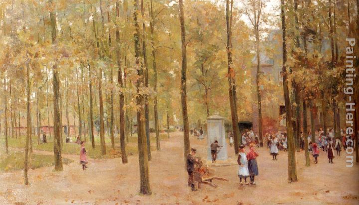 The Brink In Laren With Children Playing painting - Anton Mauve The Brink In Laren With Children Playing art painting